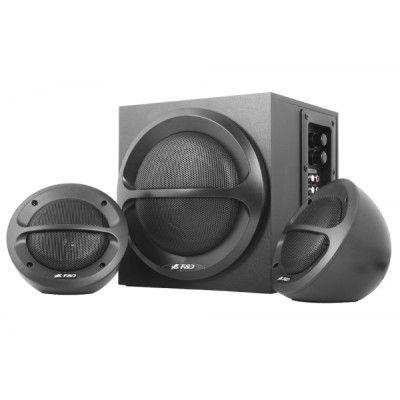 Колонки 2.1 F&D A110 Black, сателіти 2 x 11 Вт, сабвуфер 13 Вт, МДФ/пластик, живлення від мережі 220V, керування збоку
