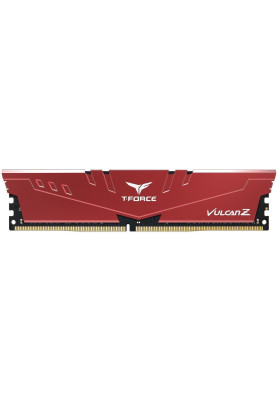 Пам'ять 8Gb DDR4, 3200 MHz, Team T-Force Vulcan Z, Red, 16-18-18-38, 1.35V, з радіатором (TLZRD48G3200HC16C01)