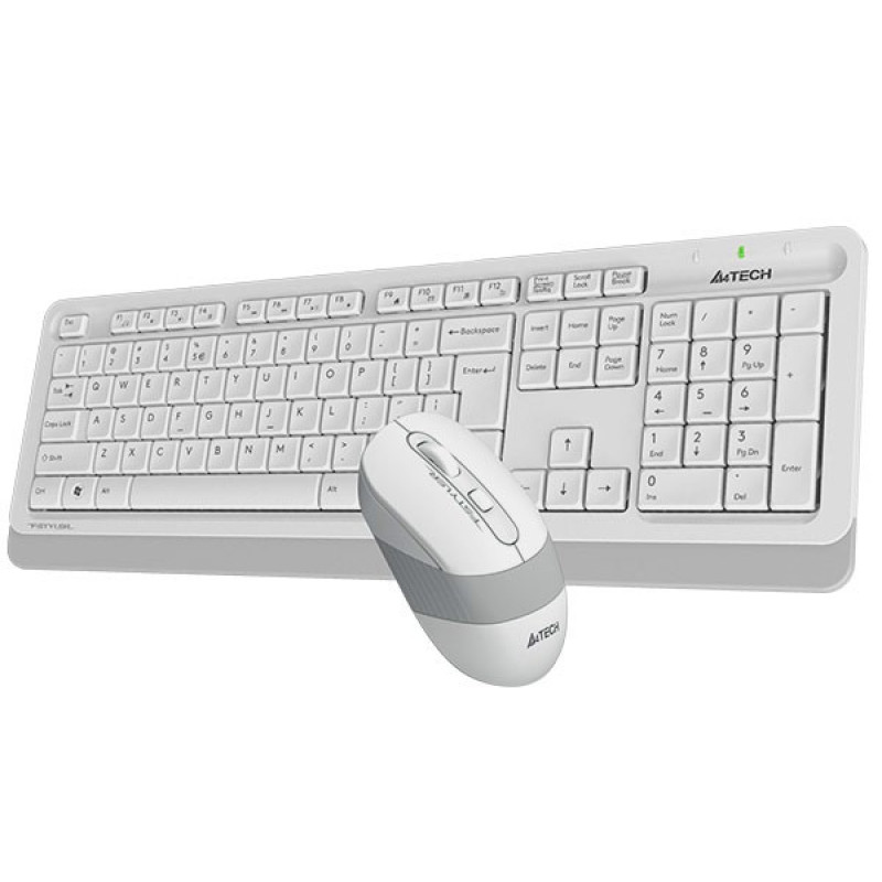 Комплект бездротовий A4tech Fstyler FG1010, White+Grey, клавіатура+миша