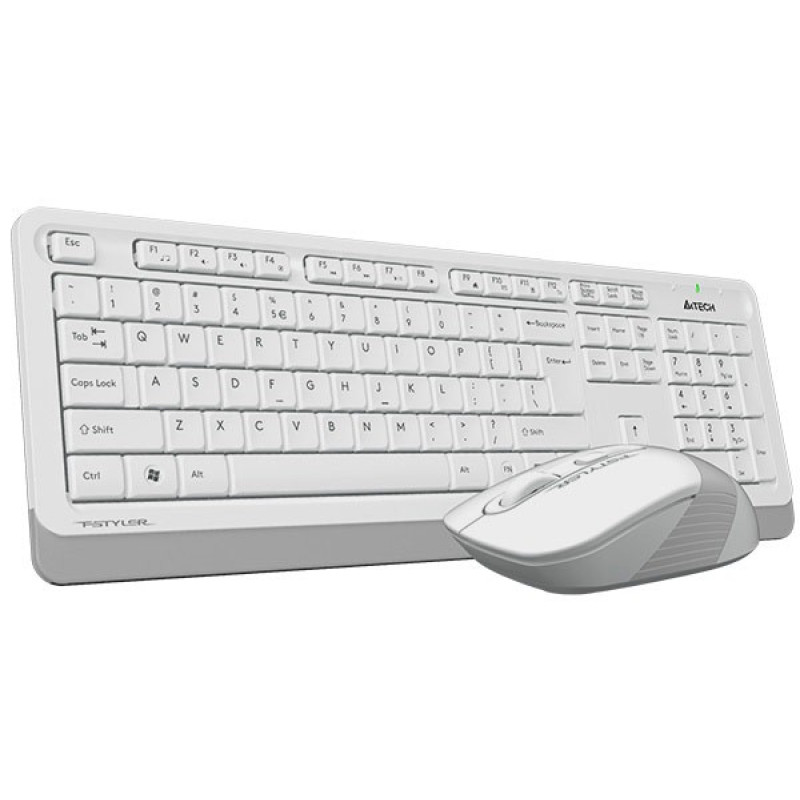 Комплект бездротовий A4tech Fstyler FG1010, White+Grey, клавіатура+миша