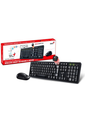 Комплект бездротовий Genius Smart KM-8200, Black, USB, Ukr, клавіатура+миша (31340003410)