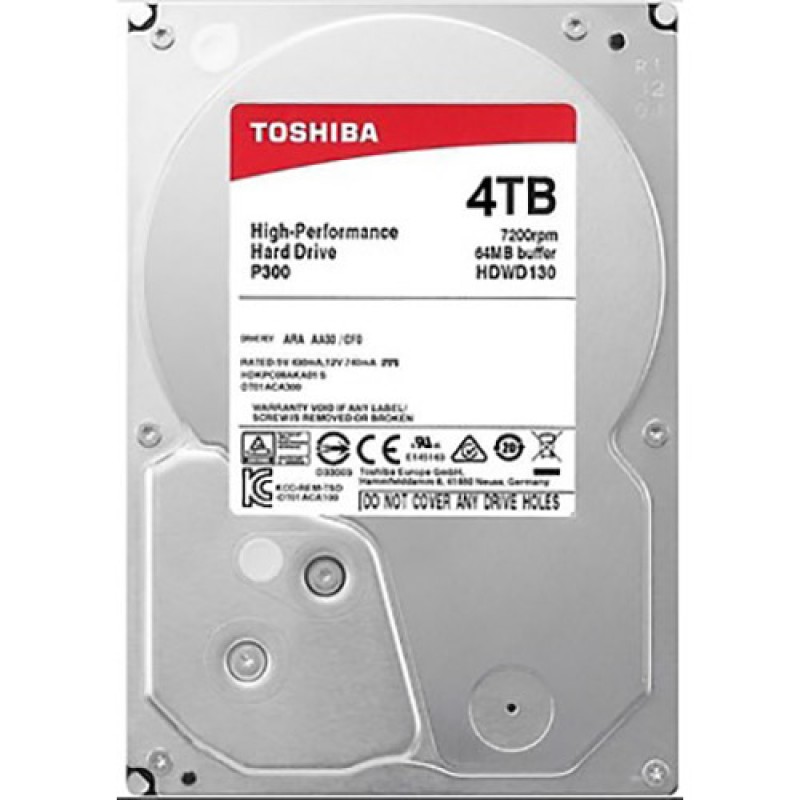 Жорсткий диск 3.5" 4Tb Toshiba P300, SATA3, 128Mb, 5400 rpm (HDWD240UZSVA)