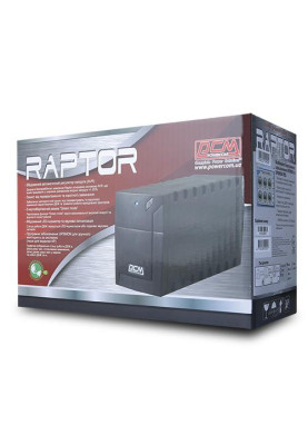 ДБЖ PowerCom RPT-1000A IEC Black, 1000VA, 600W, лінійно-інтерактивний, AVR, 3 розетки (IEC), батарея 12В/9Ач x 1 шт