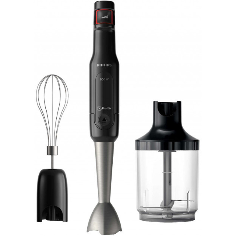 Блендер Philips Viva Collection HR2621/90 Black, 800W, занурювальний, ручний, чаша 1л, вінчики для взбивання, подрібнювач