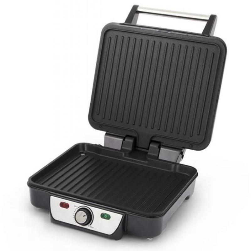 Електрогриль Esperanza EKG007 Provolone, Black/Silver, 2000 W, нагрівальний елемент ТЕН, закритий (двосторонній), антипригарне покриття, світловий індикатор