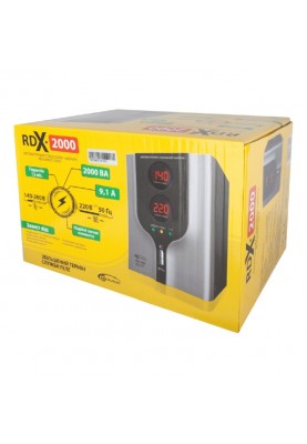 Стабілізатор Gemix RDX-2000, 2000 VA (1400 Вт), вход. напряжение 140-260В, вых напряжение 220В ± 10% 50 Гц, LCD экран