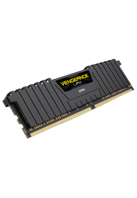 Пам'ять 8Gb x 2 (16Gb Kit) DDR4, 3600 MHz, Corsair Vengeance LPX, Black, 18-22-22-42, 1.35V, з радіатором (CMK16GX4M2D3600C18)