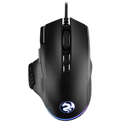 Миша 2E MG330 GAMING, Black, USB, оптична, 1200/2400/3200/6400 dpi, RGB-підсвічування, 9 кнопок, 1.8 м (2E-MG330UB)