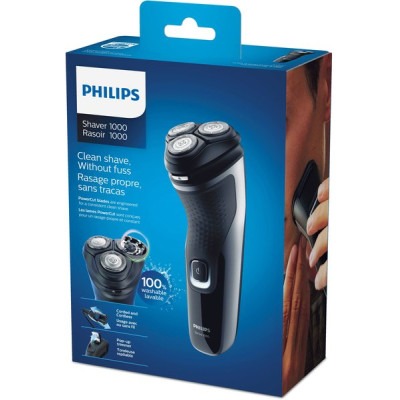 Електробритва Philips S1332/41 Black, роторна, сухе гоління, акумулятор/мережа