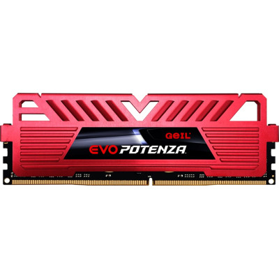 Пам'ять 16Gb DDR4, 2666 MHz, Geil Evo Potenza, Red, 19-19-19-43, 1.2V, з радіатором (GPR416GB2666C19SC)