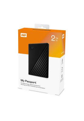 Зовнішній жорсткий диск 2Tb Western Digital My Passport, Black, 2.5", USB 3.2 (WDBYVG0020BBK-WESN)