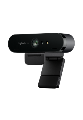 Веб-камера Logitech Brio Ultra HD Pro, Black, 4096x2160/30 fps, автофокусування, два мікрофони з шумозаглушенням, RightLight 3, USB 3.0, 2.2 м, футляр для перенесення (960-001106)