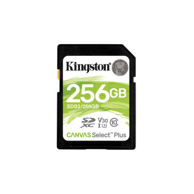 Карта пам'яті SDXC, 256Gb, Class10 UHS-I U3, Kingston Canvas Select Plus, R100/W85 MB/s (SDS2/256GB)