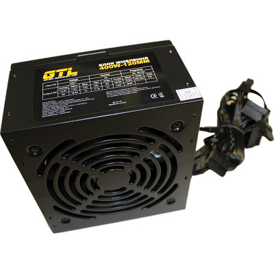 Блок живлення 400 Вт, GTL, Black, 120 мм, 2xMolex/2xSATA/1x6-pin/1x4-pin/1x20+4-pin (GTL-400-120)