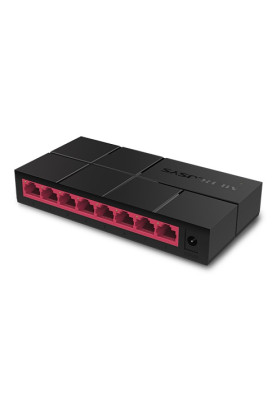 Комутатор Mercusys MS108G, 8x10/100/1000 Mb/s, пластиковий корпус, некерований