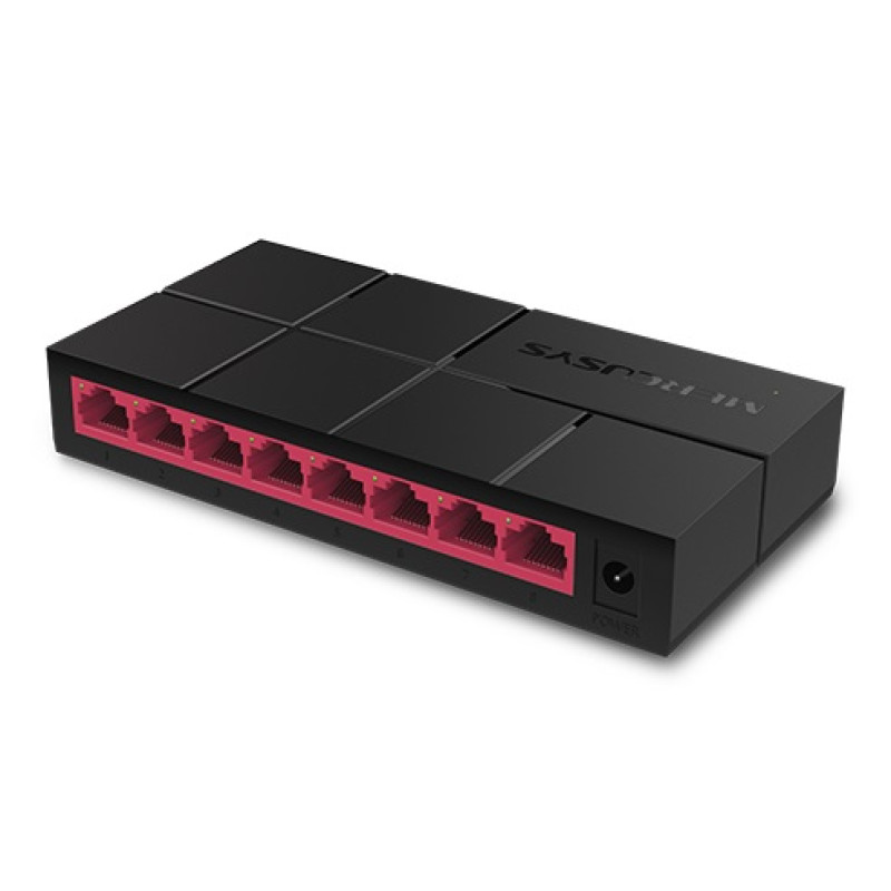 Комутатор Mercusys MS108G, 8x10/100/1000 Mb/s, пластиковий корпус, некерований