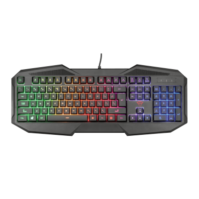 Клавіатура Trust GXT 830-RW Avonn Gaming, Black, USB, 12 мультимедийных клавиш, радужная подсветка с регулировкой яркости, 1,4 м (22511)