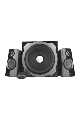 Колонки 2.1 Trust Tytan, Black, 60W (2x10W + 40W), провідний пульт керування гучністю з роз'ємом для навушників та можливістю лінійного підключення, регулятори гучності та низьких частот на сабвуфері (19019)