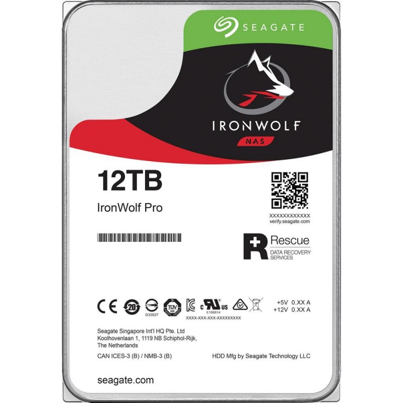 Жорсткий диск 3.5" 12Tb Seagate IronWolf Pro, SATA3, 256Mb, 7200 rpm (ST12000NE0008)