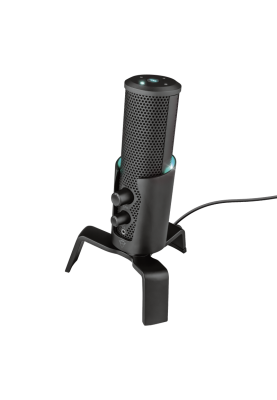 Мікрофон Trust GXT 258 Fyru USB 4-in-1 Streaming, Black, USB, потоковий, 4 діаграми спрямованості, регульоване 5-кольорове світлодіодне підсвічування, металевий корпус з внутрішнім поп-фільтром та підставкою-треногою, 1,8 м (23465)