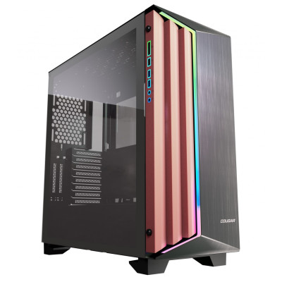 Корпус Cougar Dark Blader-S Black, Full Tower, без БЖ, EATX/ATX/Micro ATX/Mini ITX, 4x3.5"/4x2.5", 2xUSB 3.0, панель зі шліфованого алюмінію, RGB підсвічування, загартоване скло, 518x232x523 мм