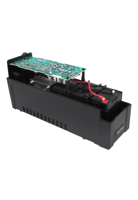 ДБЖ LogicPower 600VA-P Black, 600VA, 360W, лінійно-інтерактивний, 2 розетки (600VA-P), батарея 12В/7.5Ач x 1 шт, пластиковий корпус (10003)