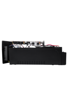 ДБЖ LogicPower 600VA-P Black, 600VA, 360W, лінійно-інтерактивний, 2 розетки (600VA-P), батарея 12В/7.5Ач x 1 шт, пластиковий корпус (10003)