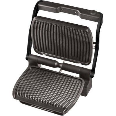 Електрогриль Tefal OptiGrill+, Black, 2000W, закритий (двосторонній), визначення ступеня прожарювання, 6 автоматичних програм, 4 рівні температури в ручному режимі, антипригарне покриття, індикатор роботи (GC712834)