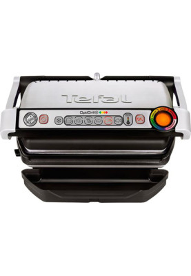 Електрогриль Tefal OptiGrill+ Initial, Silver, 2000W, закритий (двосторонній), 5 рівнів прожарювання, 6 автоматичних програм, антипригарне покриття, індикатор роботи (GC712D34)