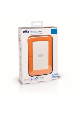 Зовнішній жорсткий диск 2Tb LaCie Rugged Mini, Orange/Silver, 2.5", USB 3.0 (LAC9000298)