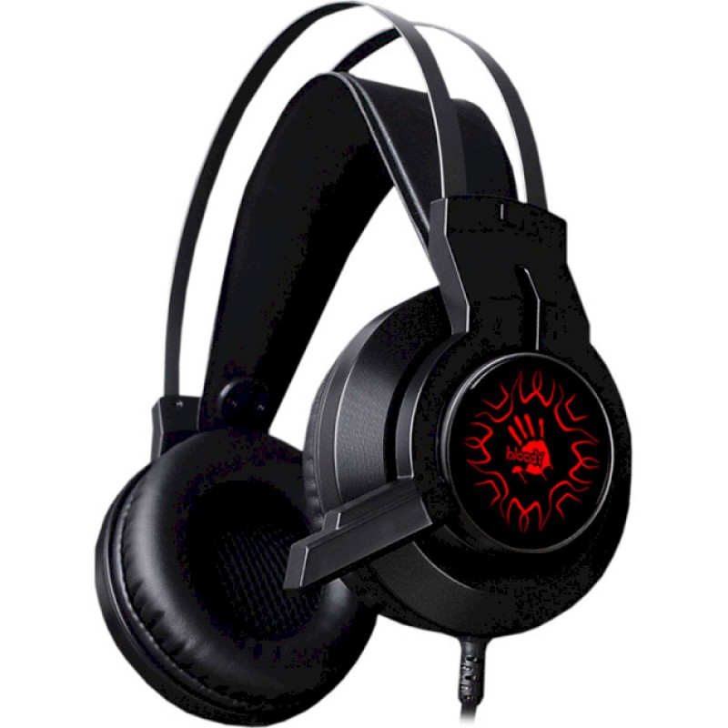 Навушники A4Tech J437 Bloody Black, игрові з мікрофоном, неонове підсвічування, 7 кольорів (J437 Bloody (J437)