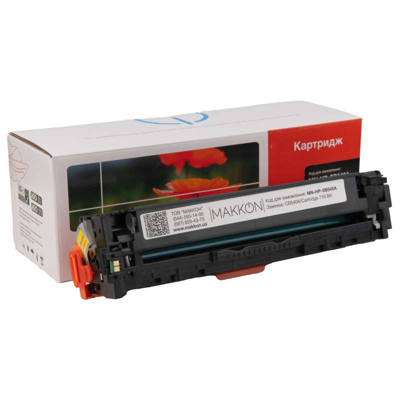 Картридж HP 125A (CB540A), Black, CP1210/CP1215/CP1510/CP1515/CP1518, CM1312/CM1320, 2200 стор, Makkon (MN-HP-SB540A)