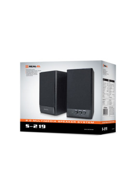 Колонки 2.0 REAL-EL S-219 Black, 2 x 5 Вт, МДФ, живлення від мережі 220V, керування спереду (S-219)