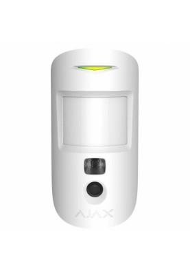 Бездротовий датчик руху з фотокамерою Ajax MotionCam, White, фото при тривозі до 640х480 пікселів, до 12 м, 1xCR123A, IP50, 135x70x60 мм, 167 г