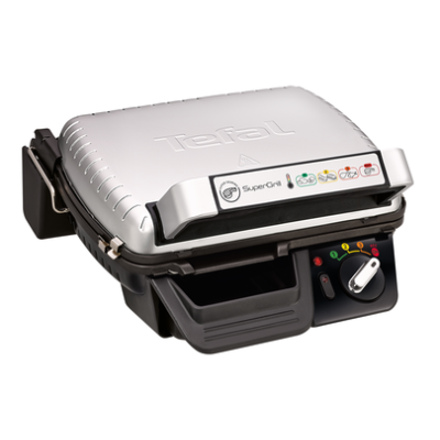 Електрогриль Tefal GC450B32 Silver, 2000 W, закритий (двосторонній), барбекю, 4 режими, антипригране покриття, знімний електронагрівальний елемент, знімні панелі, знімний піддон для соку