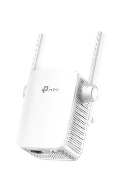 Точка доступу-підсилювач TP-LINK RE205, White, AC750, 2.4GHz (до 300 Мбіт/с)/5GHz (до 433 Мбіт/с), 1xLan, кнопка WPS, кнопка Reset, 2 зовнішні антени