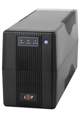 Джерело безперебійного живлення LogicPower U650VA-P Black, 390 Вт, 2 розетки, AVR, 12В/7.5Аг x 1 шт, чорний пластиковий корпус (2436)
