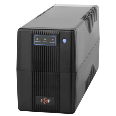 Джерело безперебійного живлення LogicPower U650VA-P Black, 390 Вт, 2 розетки, AVR, 12В/7.5Аг x 1 шт, чорний пластиковий корпус (2436)