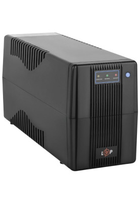 Джерело безперебійного живлення LogicPower U650VA-P Black, 390 Вт, 2 розетки, AVR, 12В/7.5Аг x 1 шт, чорний пластиковий корпус (2436)