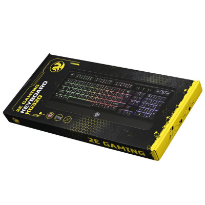 Клавіатура 2E KG320 GAMING, Black, USB, LED підсвічування, алюміній, 1,8 м (2E-KG320UB)