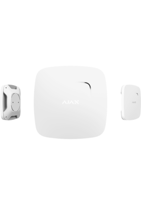Бездротовий датчик диму та температури Ajax FireProtect, White, світлозвуковий, 85 дБ, 2xCR2, 132x132x31 мм, 220 г