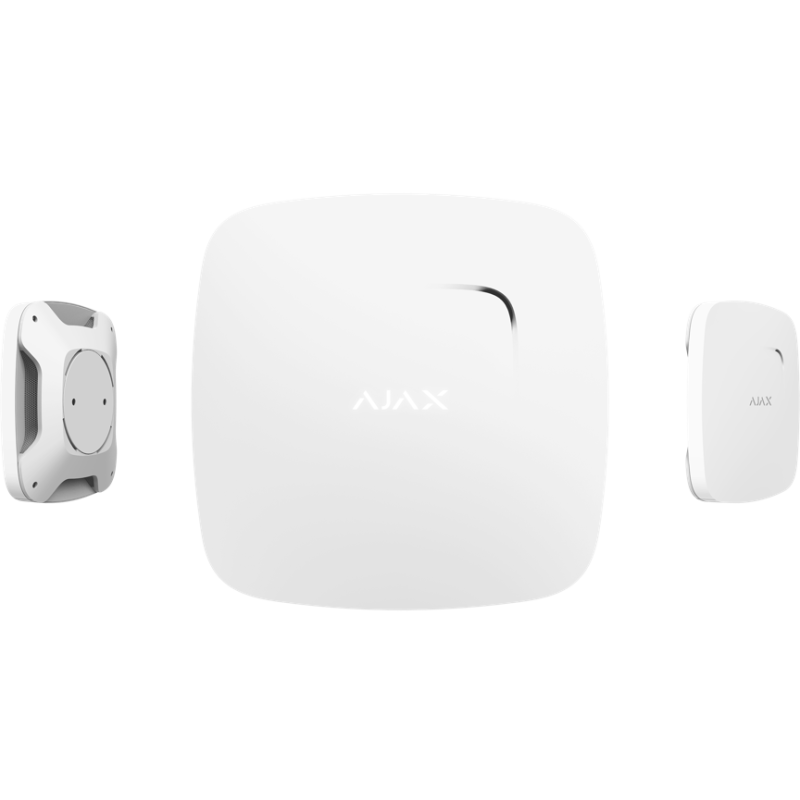 Бездротовий датчик диму та температури Ajax FireProtect, White, світлозвуковий, 85 дБ, 2xCR2, 132x132x31 мм, 220 г