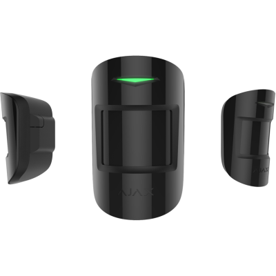 Бездротовий датчик руху з мікрохвильовим сенсором Ajax MotionProtect Plus, Black, до 12 м, 1xCR123A, 110x65x50 мм, 96 г