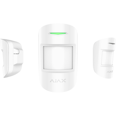 Бездротовий датчик руху з мікрохвильовим сенсором Ajax MotionProtect Plus, White, до 12 м, 1xCR123A, 110x65x50 мм, 96 г