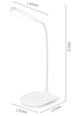 Лампа настільна ColorWay Portable & Flexible, White, із вбудованим акумулятором, сенсорне керування, 14 LED SMD, 115 лм, 500 mAh (CW-DL06FPB-W)