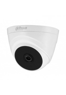 Камера зовнішня HDCVI Dahua DH-HAC-T1A11P (2.8 мм), 1 Мп, 1/2.7" CMOS, 720p/25 fps,  0.04 Lux, день/ніч, ІЧ підсвічування до 20 м, IP67, 85х69 мм