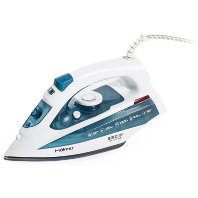 Праска Holmer HIC-2430, Blue/White, 2400W, паровий удар 120 г/хв, постійна подача пари 30 г/хв, вертикальне відпарювання, очищення від накипу