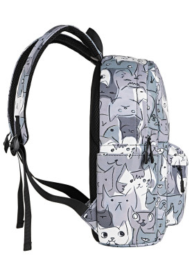 Рюкзак для ноутбука 13" 2E TeensPack "Cats", поліестер, 300 x 400 x 210 мм (2E-BPT6114GC)