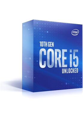 Процесор Intel Core i5 (LGA1200) i5-10600K, Box, 6x4.1 GHz (Turbo Boost 4.8 GHz), L3 12Mb, UHD Graphics 630 (1200 MHz), Comet Lake, 14 nm, TDP 95W, розблокований множник, система охолодження в комплекті не йде (BX8070110600K)