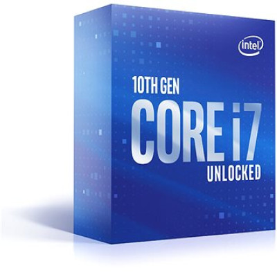 Процесор Intel Core i7 (LGA1200) i7-10700K, Box, 8x3.8 GHz (Turbo Boost 5.1 GHz), L3 16Mb, UHD Graphics 630 (1200 MHz), Comet Lake, 14 nm, TDP 95W, розблокований множник, система охолодження в комплекті не йде (BX8070110700K)